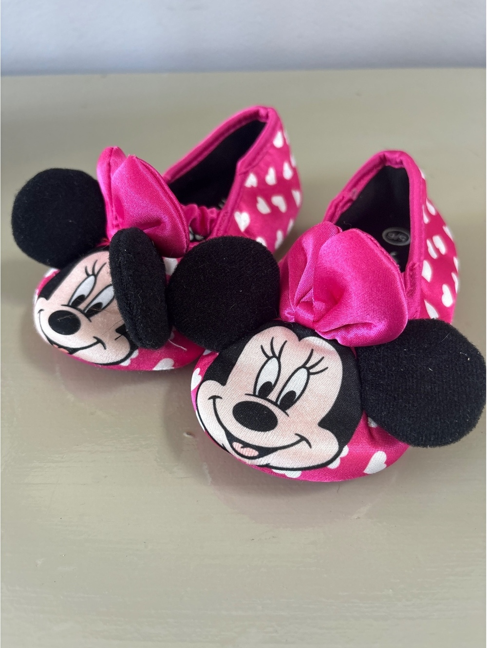 New Disney Minnie Mouse Pink Heart Baby Infant  Shoes Size 5 6 Girls Children's